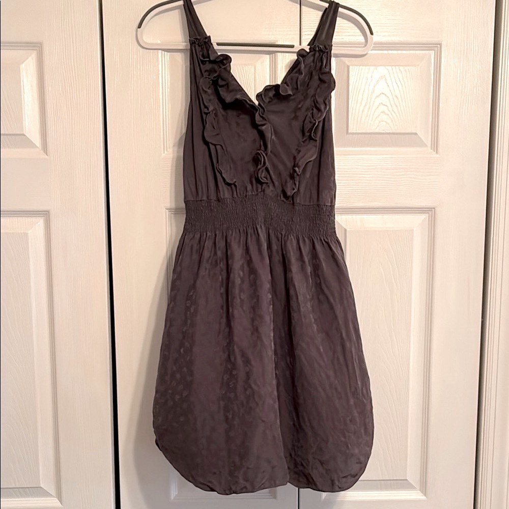 Rebecca Taylor SILK Ruffled neckline rose print Silk dress, size 8, NWOT